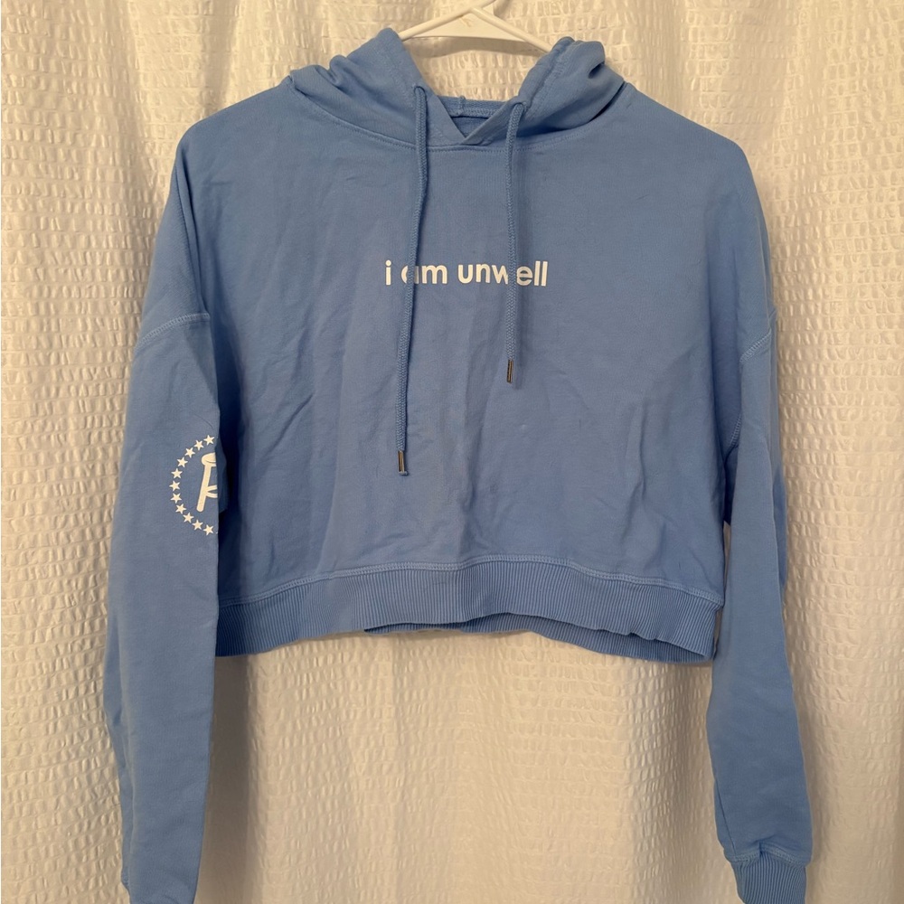 Call Her Daddy Blue Cropped Hoodie-I am Unwell